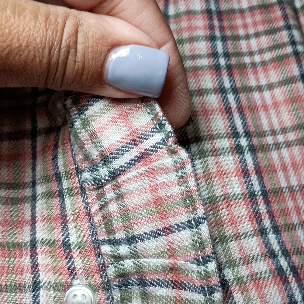 Market & Spruce Women Ruffle Neck Gingham Print Blouse Size Xl — image 8 of 8
